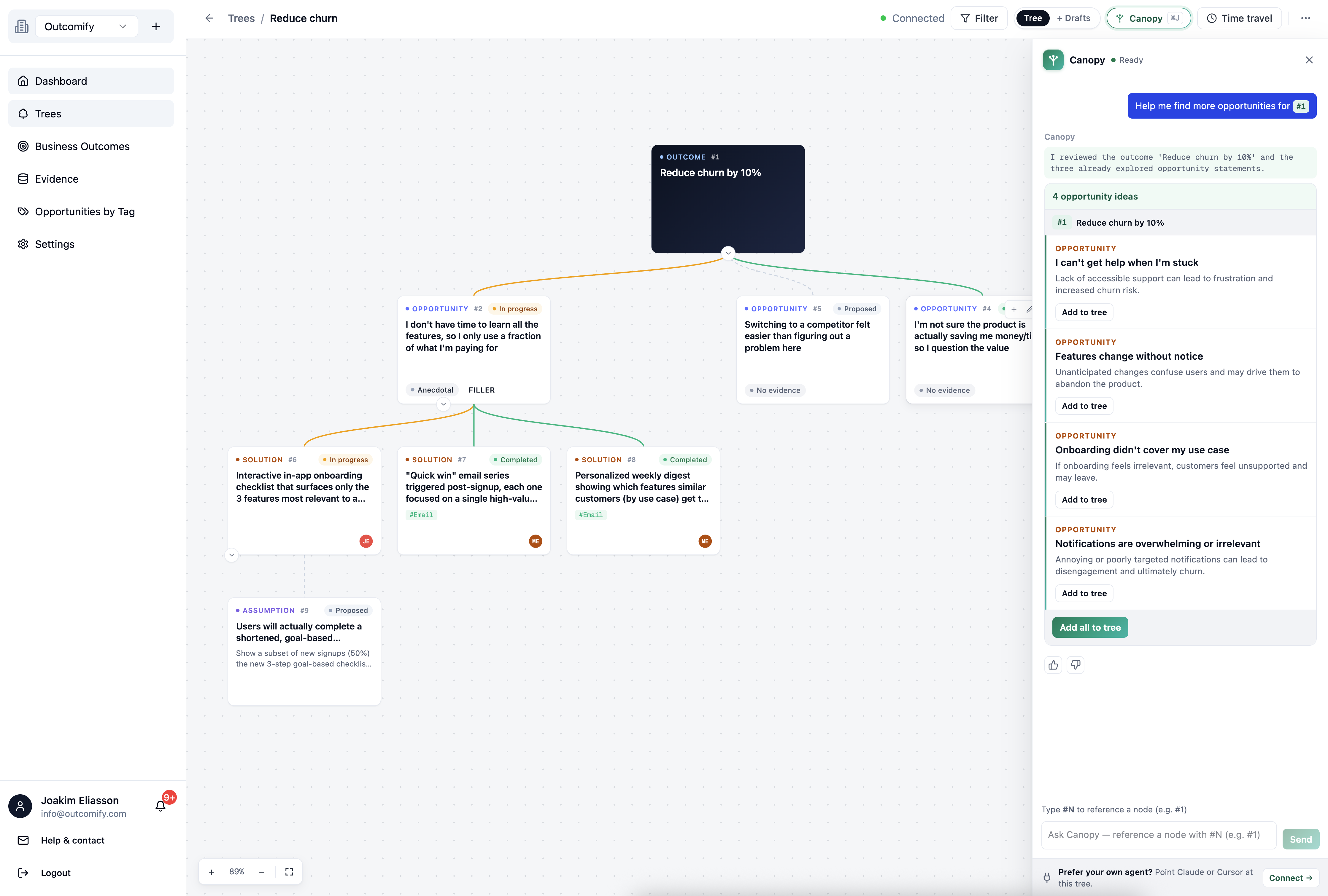 Canopy AI discovering opportunities on the tree