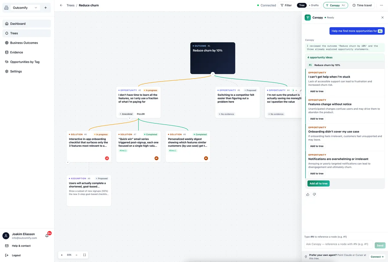 Canopy AI discovering opportunities on the tree
